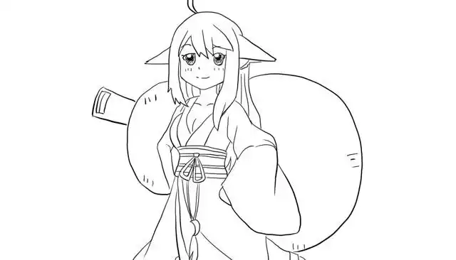 狐妖小红娘之可爱的涂山雅雅动漫简笔画