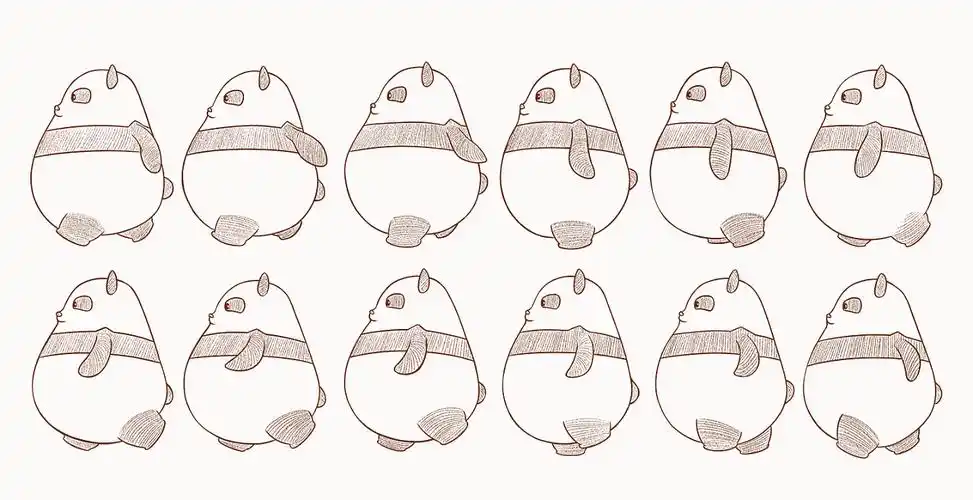 逐帧手绘循环动画|动漫|网络表情|小熊猫与大熊猫 - 原创作品 - 站酷