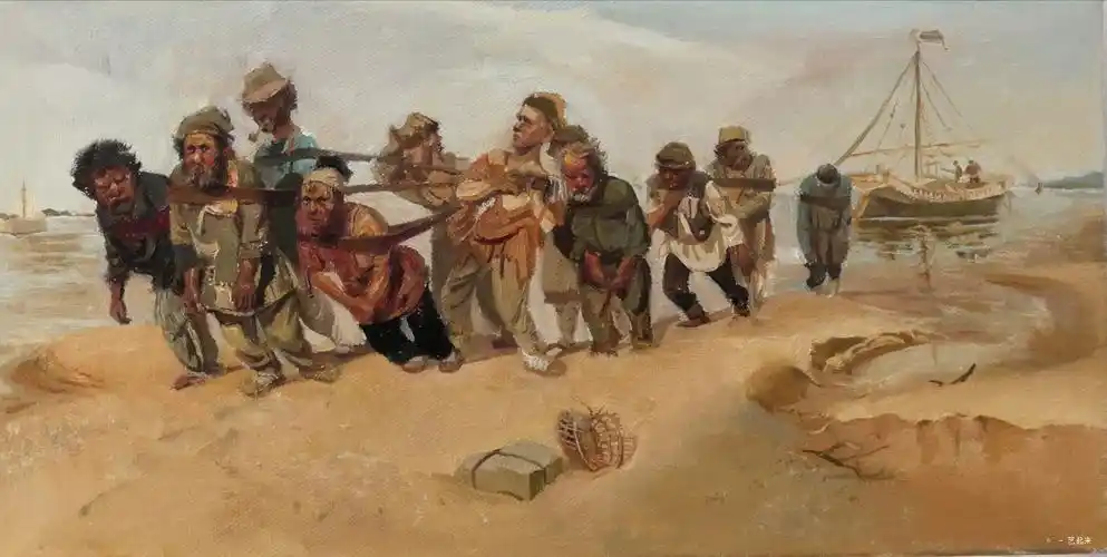 春拍《伏尔加河上的纤夫》,李子丰 , 2017年布面油画 | 衍艺圈 - to