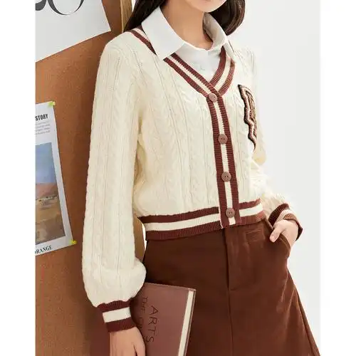 ief爱依服针织衫女装2022秋冬新款韩系学院风减毛针织衫