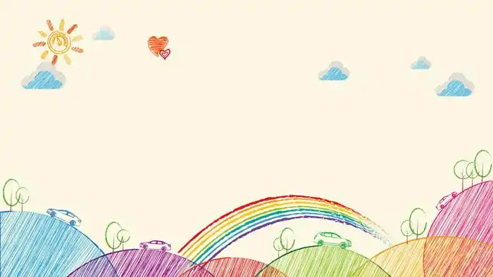 三张卡通手绘ppt背景图片