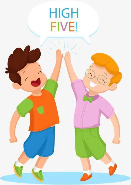 儿童击掌的简笔画