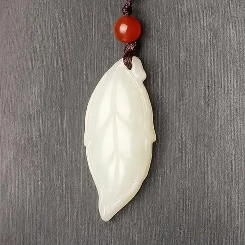 宛玉魂和田玉树树叶吊坠白玉叶子玉坠女士项链颈饰