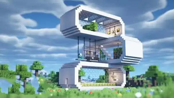 我的世界:mc玩家的10张白色系设计图,帮助你早日成为建筑大佬!