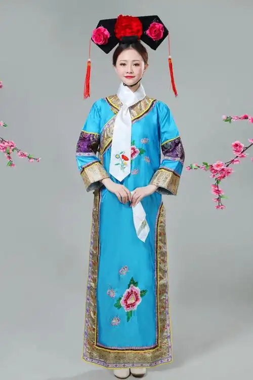 清朝古装格格服装满族旗服女古代宫女娘娘嬷嬷宫廷演出服装后妃