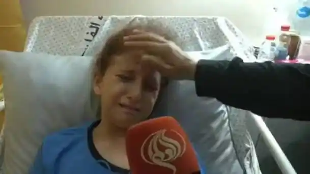 伊朗记者采访,巴勒斯坦小女孩;大家都死了.