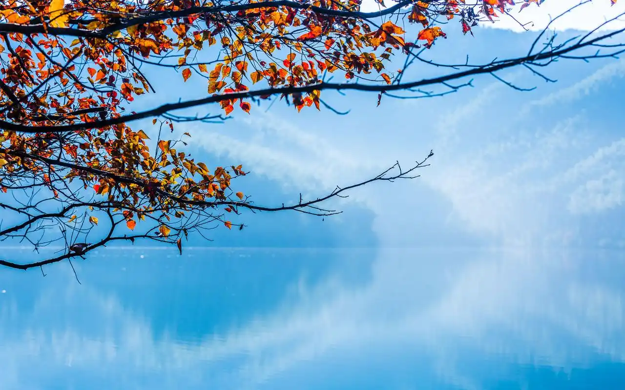 谷坦水库秋景自然风光高清唯美图片桌面壁纸