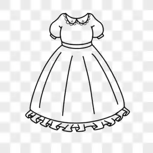 蓬蓬裙简笔画线稿图片