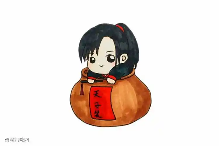 可爱魏无羡简笔画画法步骤