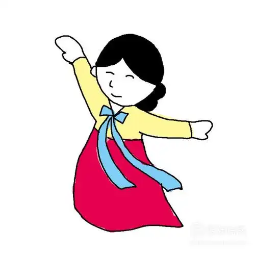 少儿简笔画之朝鲜族姑娘优质