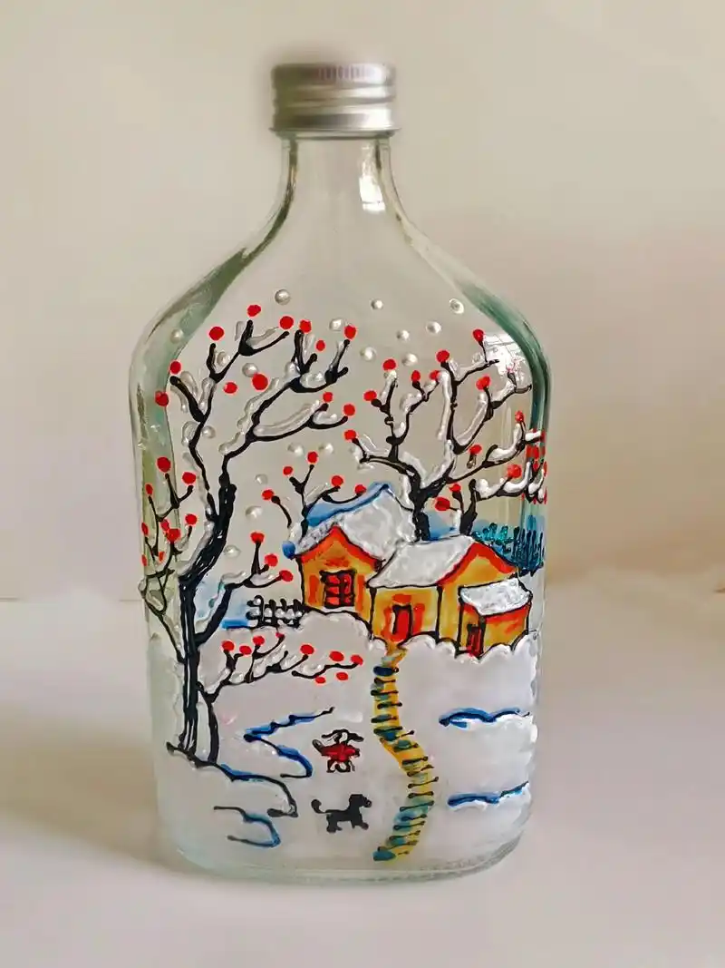 下雪了画雪,你来了画你#手绘#原创#画瓶子#一首诗的日常#一 - 抖音