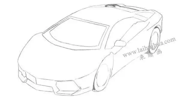 玩具跑车铅笔素描画法步骤图示