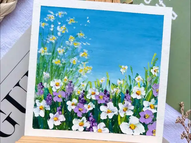 新手油画棒|简单的清新小花花