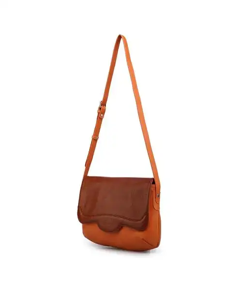 女款桔黄淑女清新单肩斜挎包