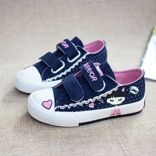 女童帆布鞋女孩布鞋透气休闲板鞋春季款女宝宝公主粉色帆布鞋