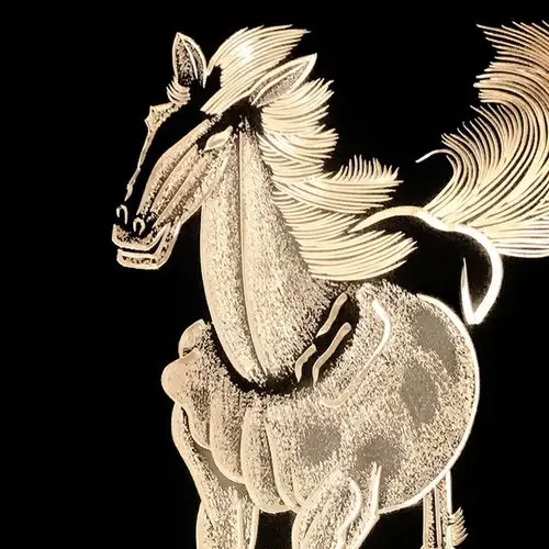 马到功成金雕画 客厅办公室金雕画 马到功成台画手工雕刻画厂家直销