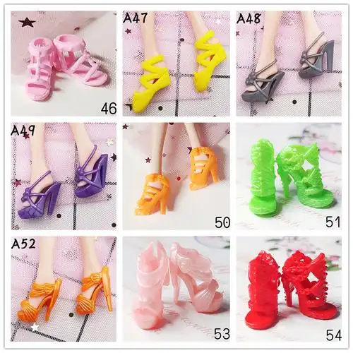 30厘米乐乐芭比娃娃高跟鞋小黑鞋凉鞋女孩过家家玩具配件鞋子礼物