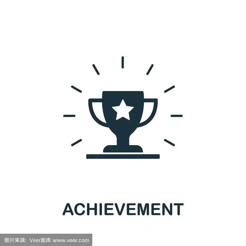 来自游戏化图标收集的创意标志.填充平坦的成就图标为电脑和手机