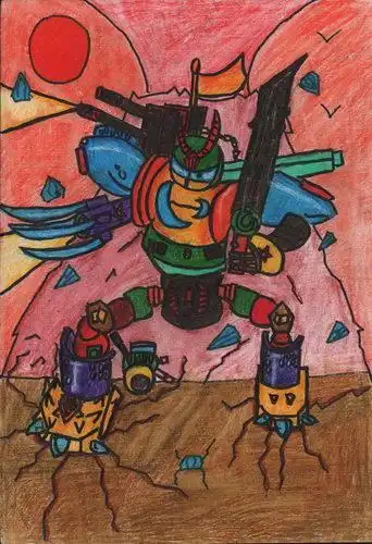 少儿书画作品-世界末日/儿童书画作品世界末日欣赏_中国少儿美术教育