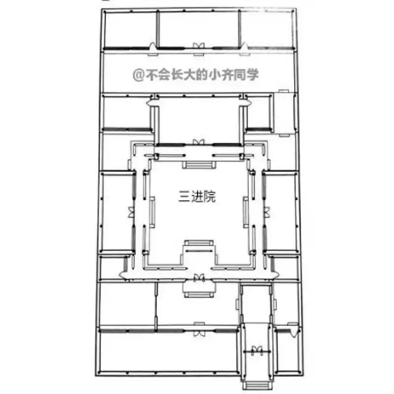 北京四合院—进院平面图 一进院 二进院 三进院