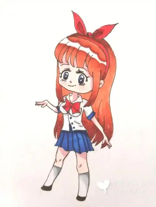 今天画了一个原创小女孩,因为迪士尼的乐佩公主太难画,所以你们说下次