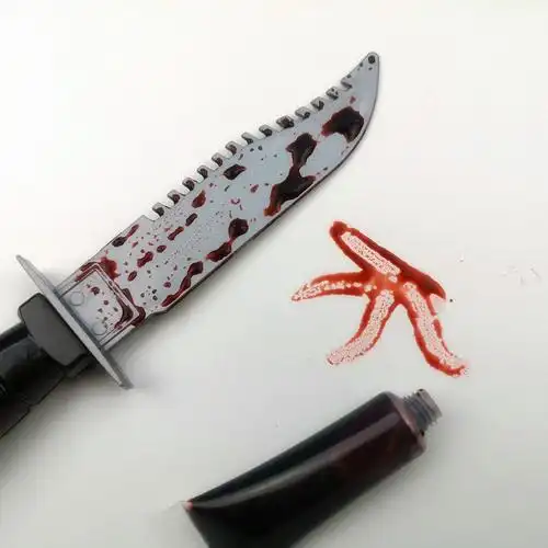 厂家直销万圣节塑料血刀吸血鬼恶搞血刀派对仿真匕首万圣节道具