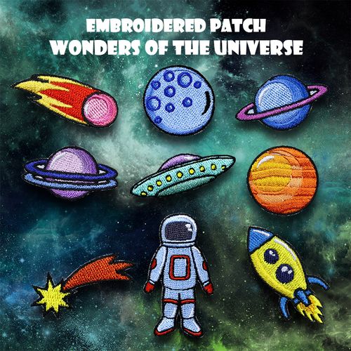 宇宙星球宇航员刺绣布贴 可爱卡通衣服补洞补丁贴diy百搭手工贴花
