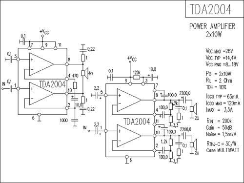 tda2004功放电路图