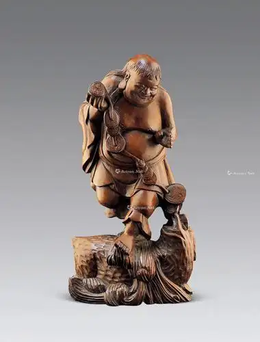 【清代 黄杨木刘海戏金蟾】拍卖品_图片_价格_鉴赏_木雕_雅昌艺术品