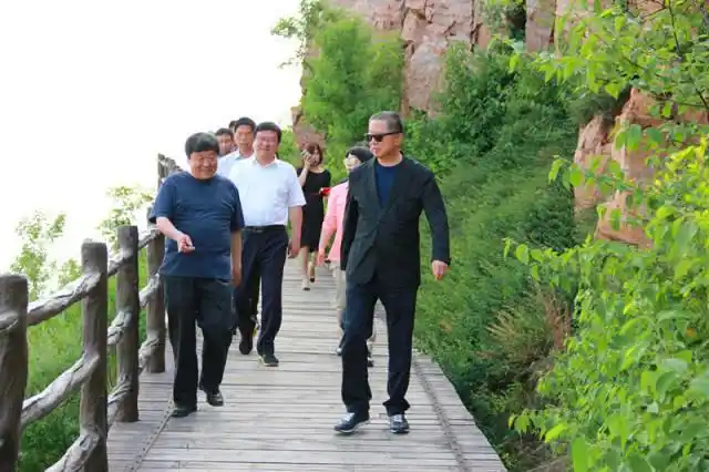 河南建业集团有限公司董事长兼总裁胡葆森莅临万安山参观调研