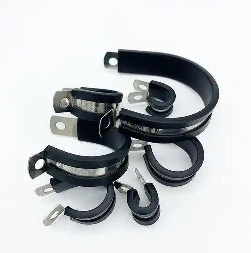 304不锈钢r型卡箍线夹抱箍连胶条喉箍水管卡电缆电线夹减震 直径38mm