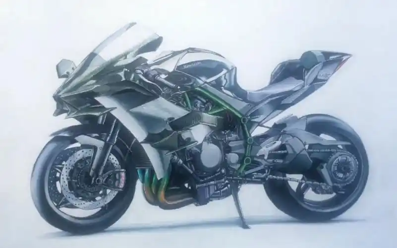 马克笔手绘如何画一辆川崎h2r