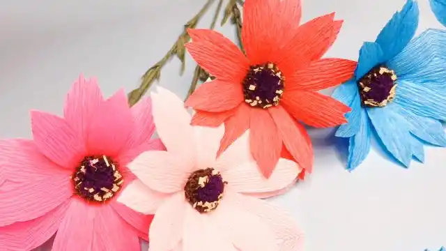 一看就会的格桑花!#皱纹纸手工