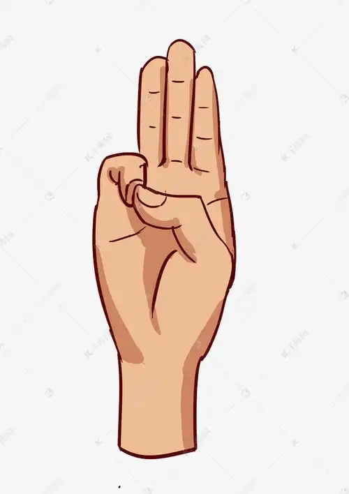 对天发誓手势插画