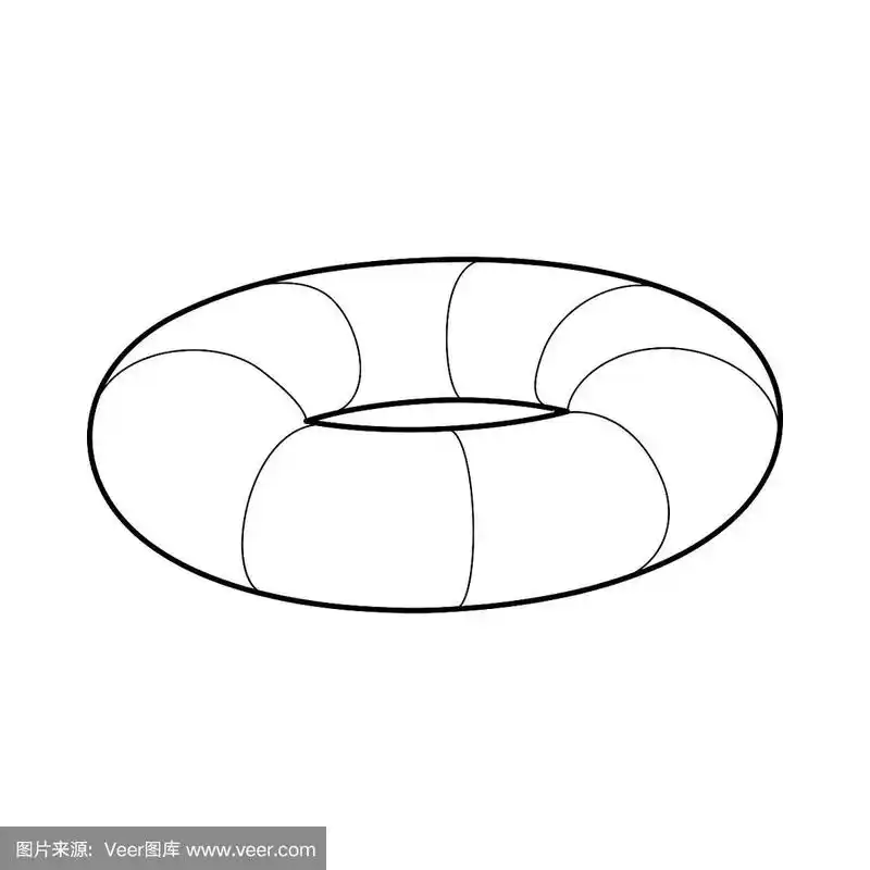 救生圈图标在大纲风格