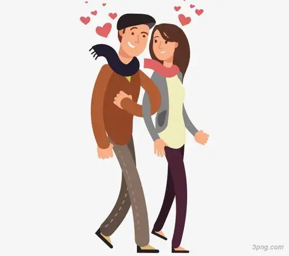一对矢量浪漫情侣下载