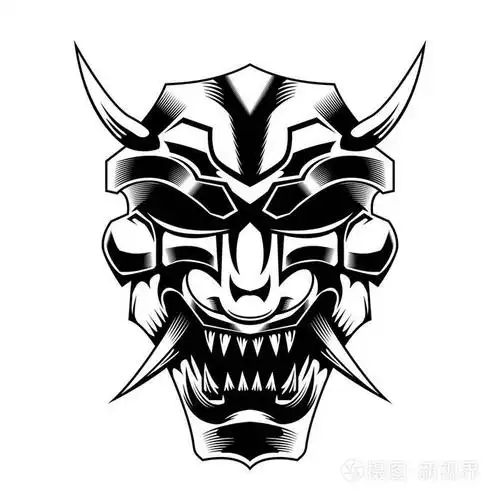 罗宁武士恶魔邪恶的头部矢量插图