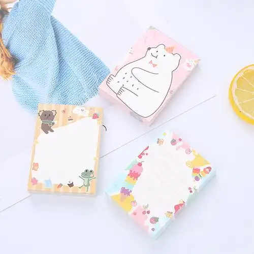 创意卡通小熊便签本可撕学生记事本办公文具留言本便签纸厂家批发