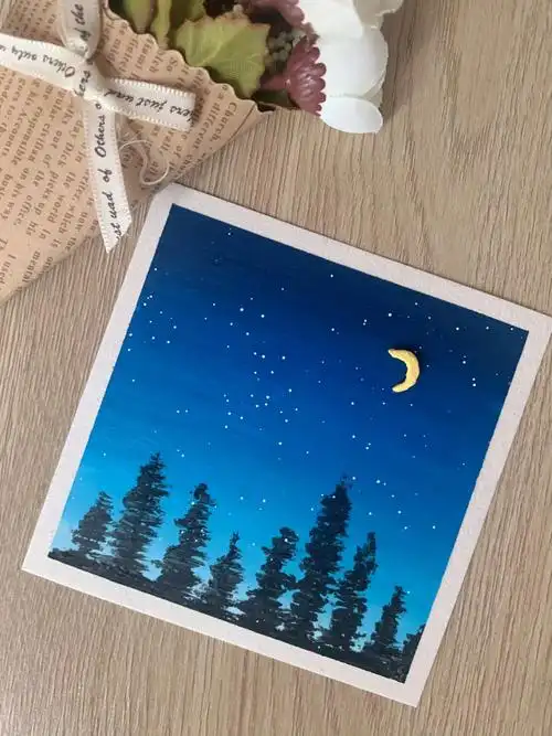 油画棒教程星空新手入门附详细步骤色号