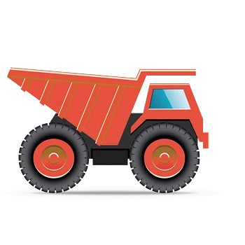 矢量卡通红色翻斗车