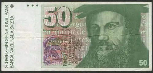 瑞士50法郎一枚