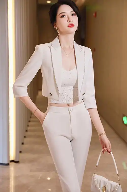 港风复古chic时尚高端名媛洋气职业高级两件套装女装早秋职业套裙