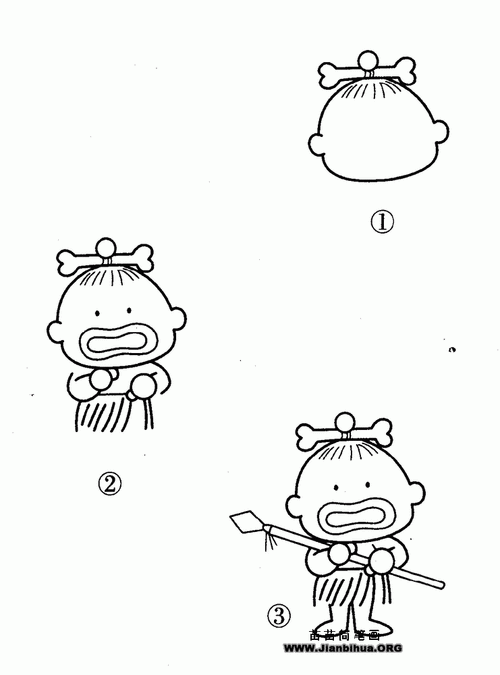 非洲土著简笔画图片教程