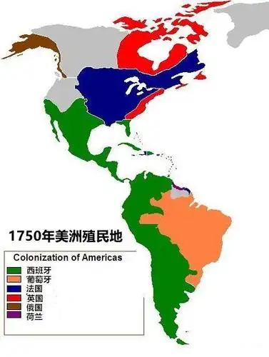 1750年美洲殖民地