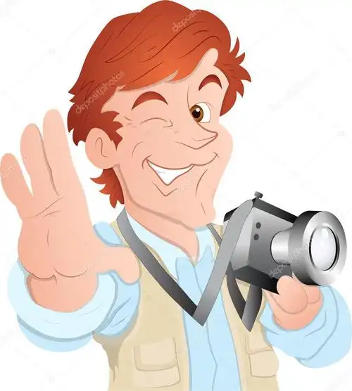 男性卡通摄影师