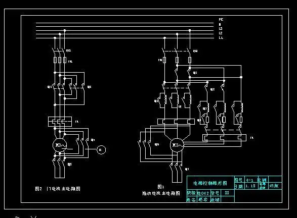 发一张正规的电梯电路图,注意有热继电器.