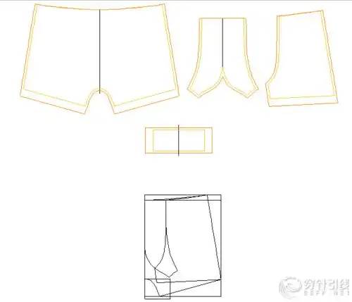 [男装纸样] 男士平角内裤纸样