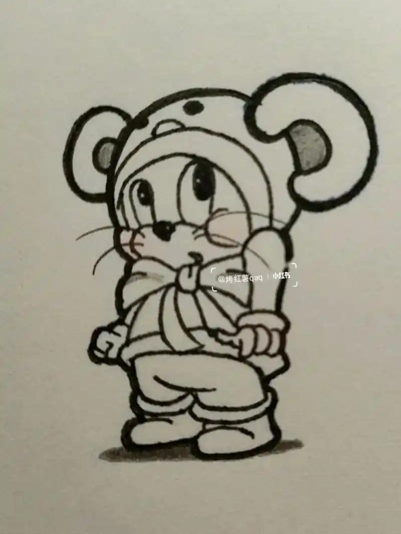熊宝泰菲简笔画教程 已更新@小红薯60c0de9b,另一个吃完饭再画#简笔画