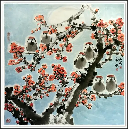 国画梅花写意 杨景志作品