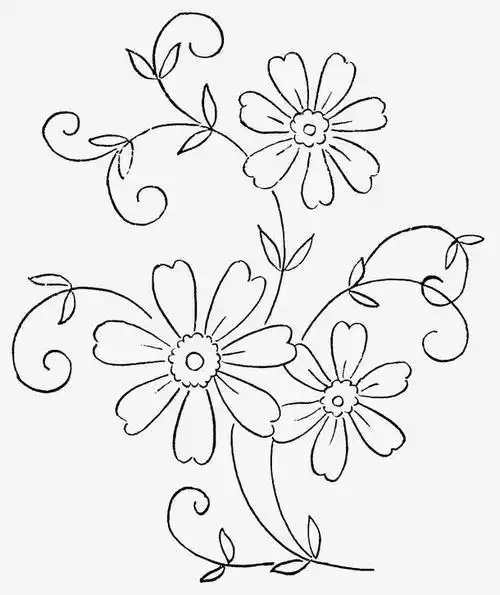 儿童简笔画花草花边